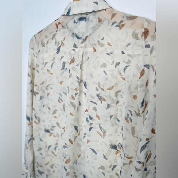 Old Navy Studio Spot Women’s Sheer Button Down Long Sleeve Blouse - Picture 5 of 7